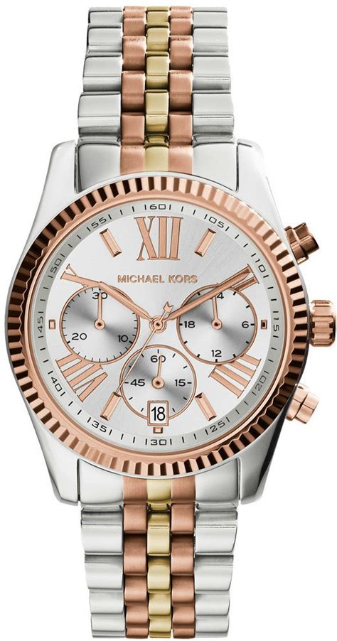 Michael Kors Lexington Chronograph Silver Dial Tri